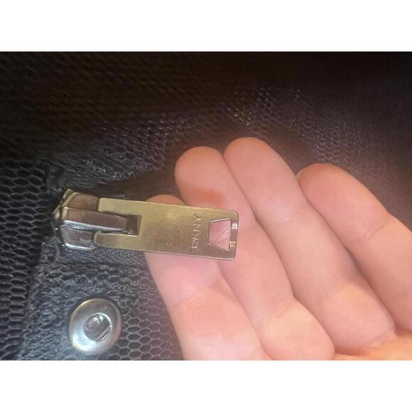 DKNY Silk Black Mesh Women's Moto Bomber Jacket Pockets Zippers Size Medium - Picture 5 of 10